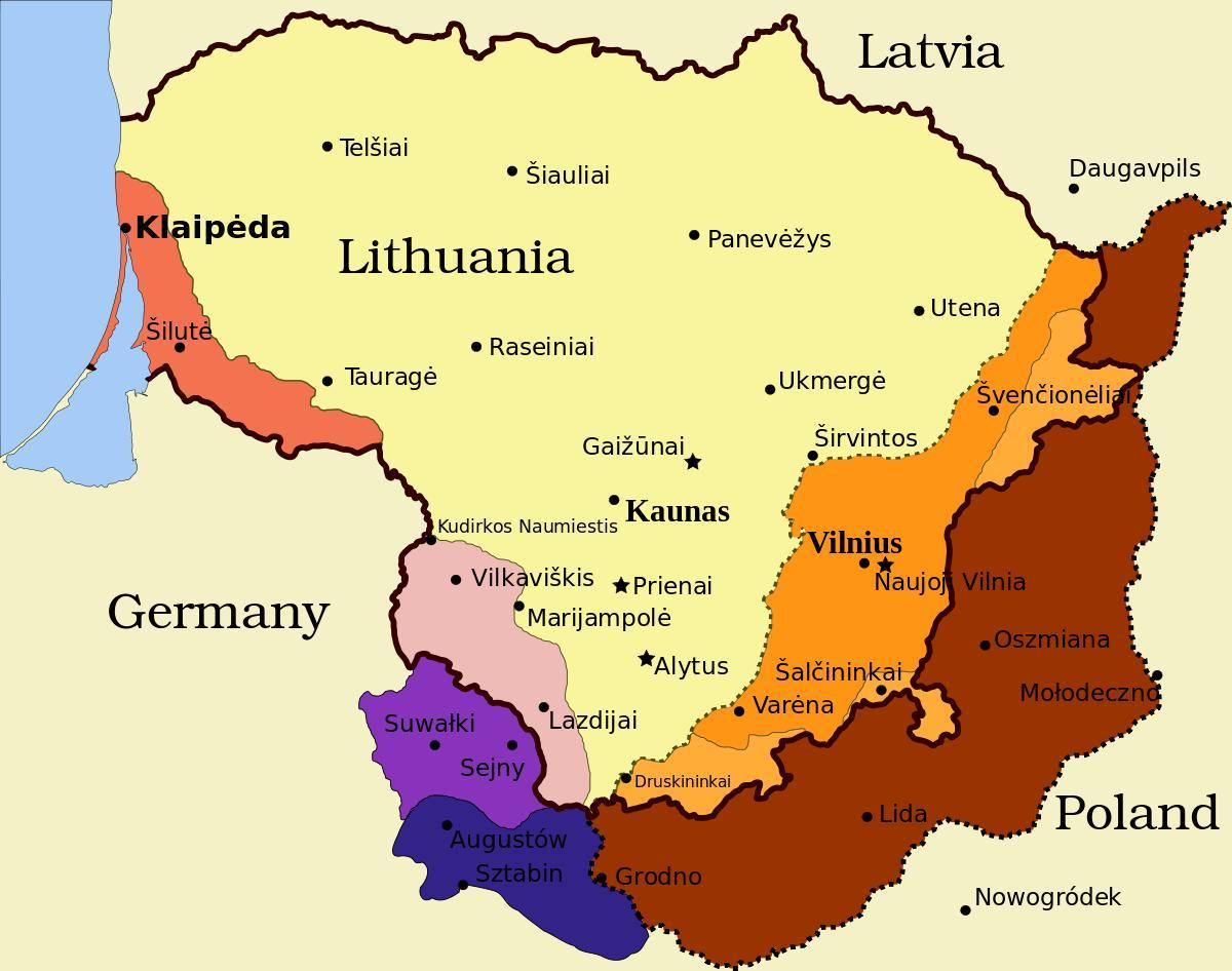 map of kaunas Lithuania