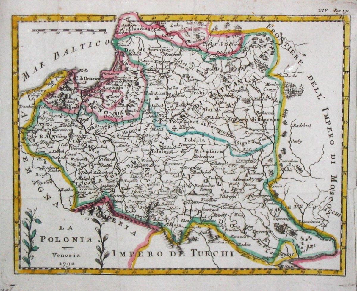 Map of Lithuania old 