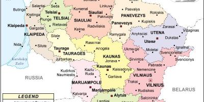 Map of Lithuania political
